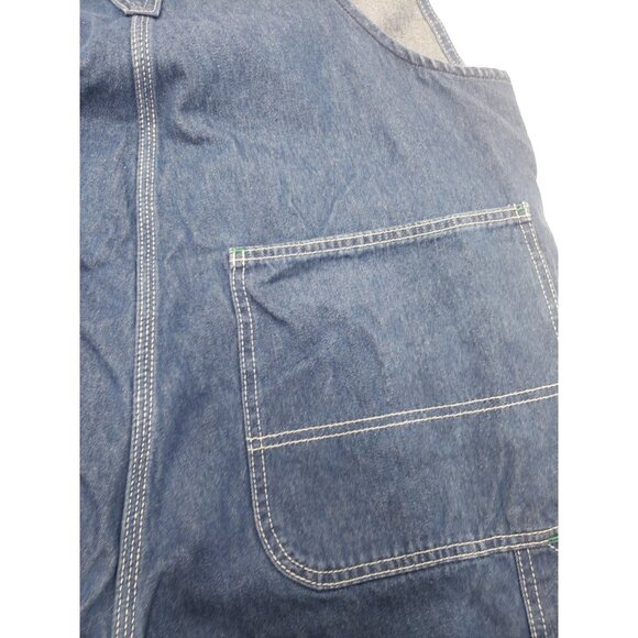 Liberty Overalls Mens Blue Canvas Bib Distress Carpenter Work Wear Size 42X30 - Picture 14 of 16